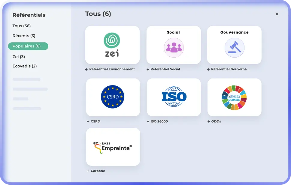 Sélectionnez vos référentiels RSE & ESG